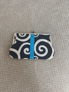 CK Bradley Blue-Accent Swirl Print Clasp Wallet - Women Bags